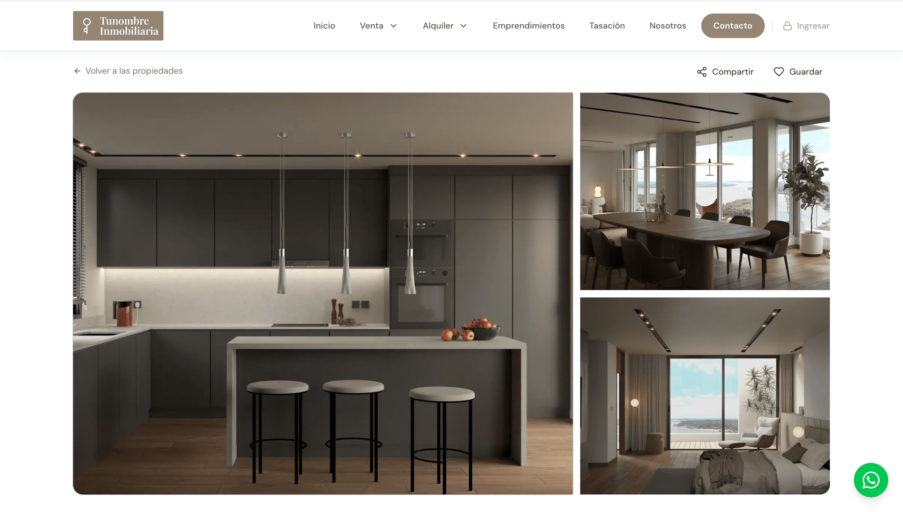 Diseño de página inmobiliaria complementaria